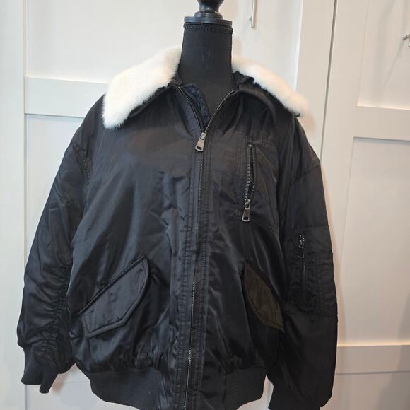 NWT Anthropologie NVLT Faux Fur Bomber Jacket - Picture 4 of 9